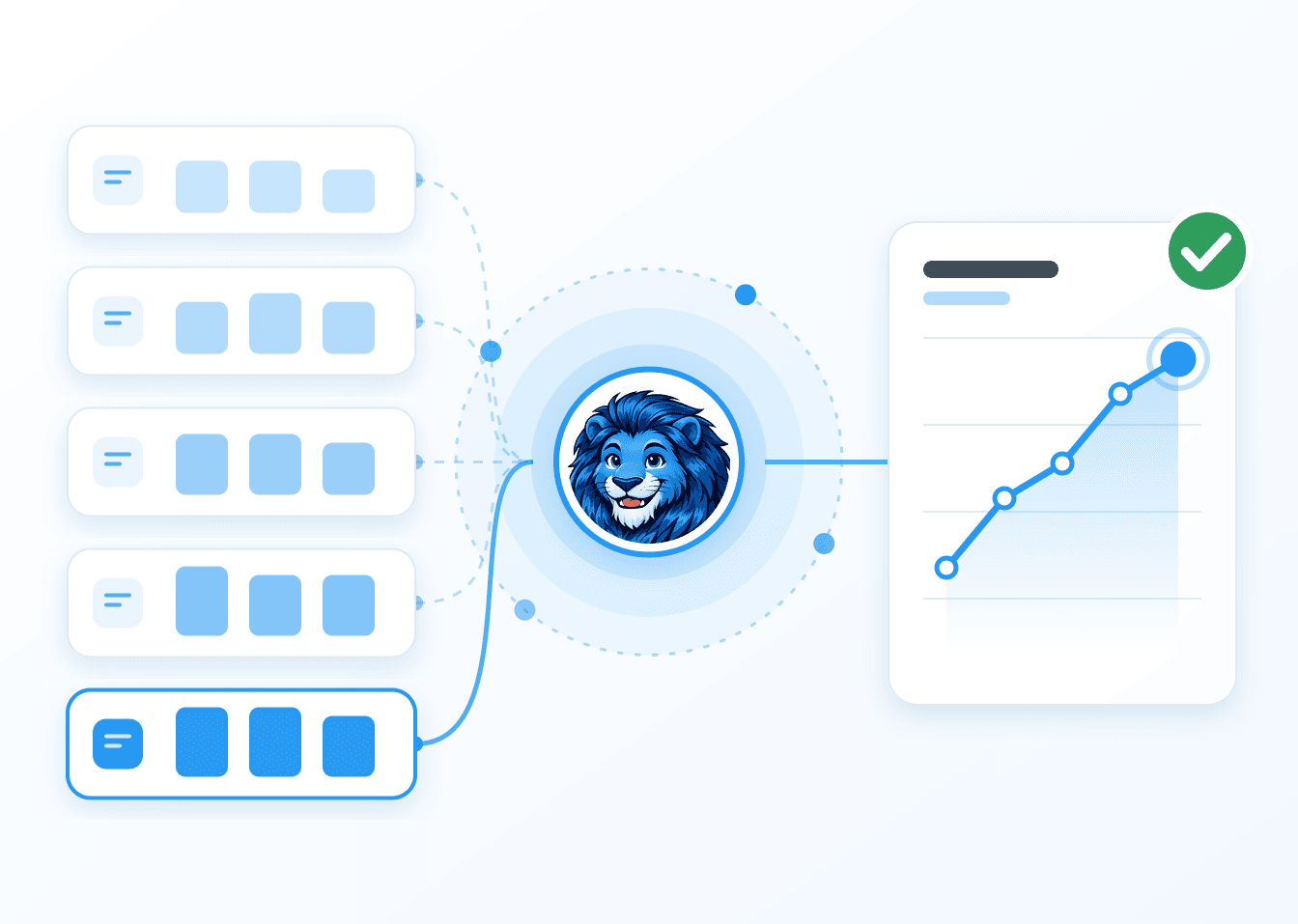 Illustration: Nemeo connects your past sessions into a rising progress curve.