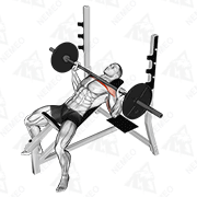 Animated demonstration of barbell incline bench press