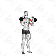 Animierte Vorführung von Abwechselndes Kettlebelldrücken