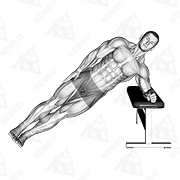 Animated demonstration of bodyweight incline side plank