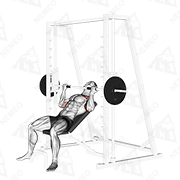 Animated demonstration of smith incline reverse-grip press