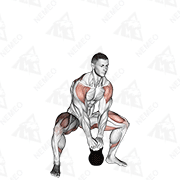 Dimostrazione animata di Sumo high pull con kettlebell