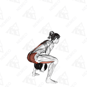 Dimostrazione animata di Sumo squat con manubri