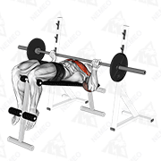 Animated demonstration of barbell reverse grip decline bench press