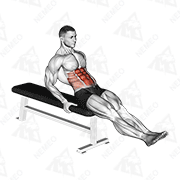 Démonstration animée de l’exercice élévations de jambes assis