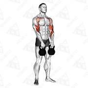 Animierte Vorführung von Abwechselndes Kettlebell-Umsetzen aus dem Hang