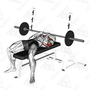 Animated demonstration of barbell close-grip bench press