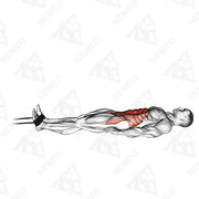 Demostración animada de Abdominales con banda de tijera