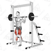 Animated demonstration of smith full squat