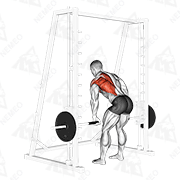 Dimostrazione animata di Smith One-Arm Row piegato in avanti