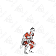 Animated demonstration of squat to overhead reach