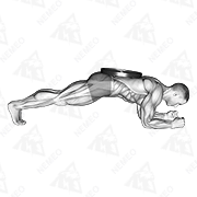 Animated demonstration of weighted front plank