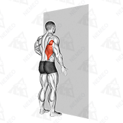 Animierte Vorführung von Latissimus-Dehnung an der Wand