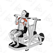 Animated demonstration of lever shoulder press v. 3