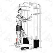 Animated demonstration of cable standing one leg calf raise