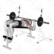 Animated demonstration of barbell decline wide-grip press