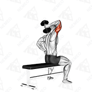 Animated demonstration of dumbbell one arm triceps extension (on bench)