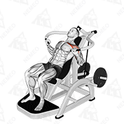 Animated demonstration of lever incline chest press v. 2