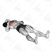Animated demonstration of kettlebell one arm floor press