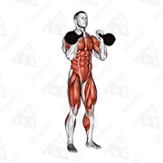 Dimostrazione animata di Kettlebell a doppio jerk