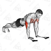 Animated demonstration of band close-grip push-up