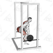 Animated demonstration of barbell rack pull